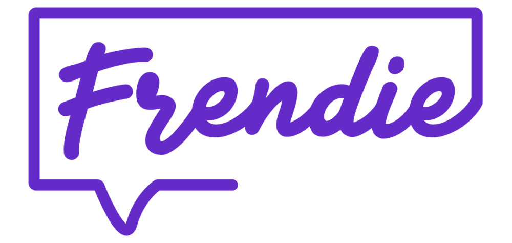 Violetti logo, jossa lukee Frendie